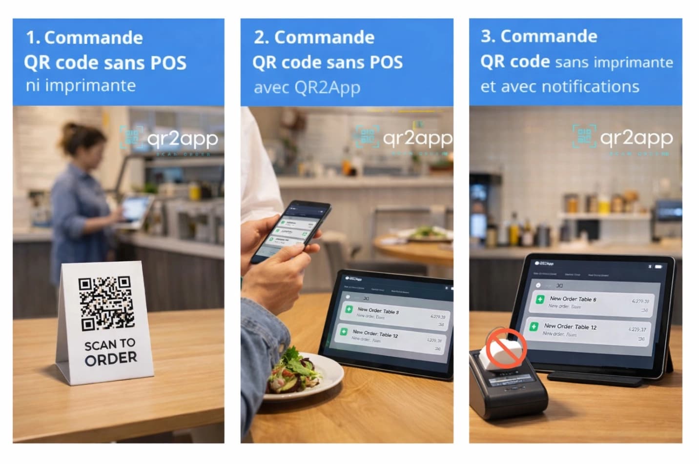 Commande QR code sans imprimante : recevoir les commandes par notifications