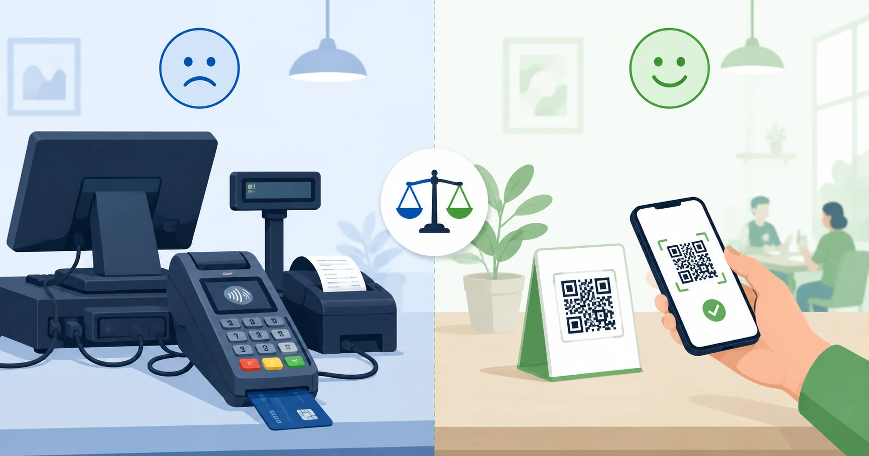 Comparison of Square and QR2App for QR code ordering in restaurants