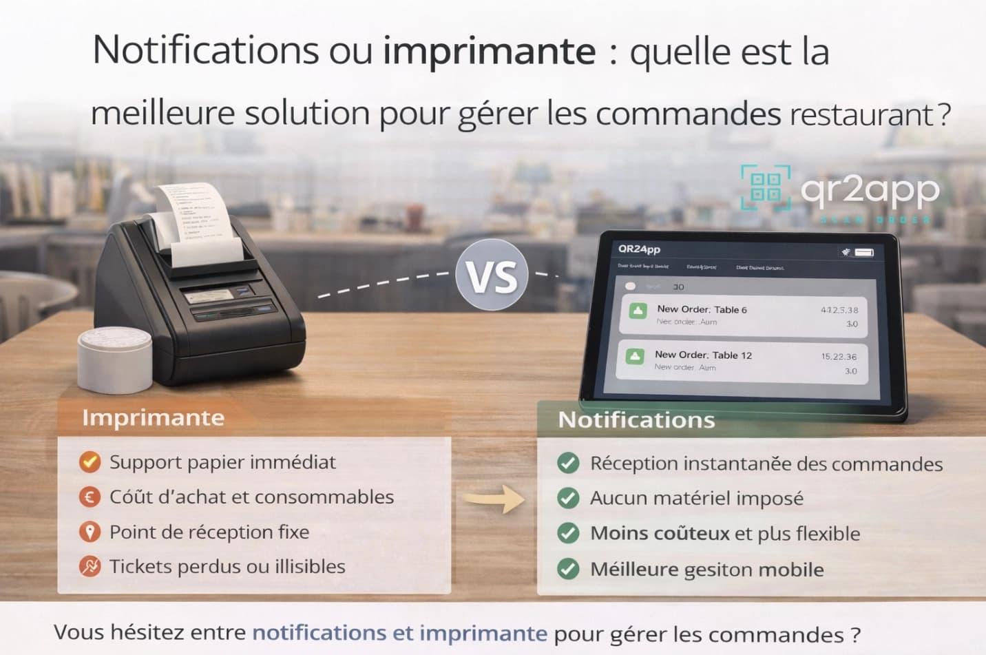 Notifications ou imprimante : quelle est la meilleure solution pour gérer les commandes restaurant ?