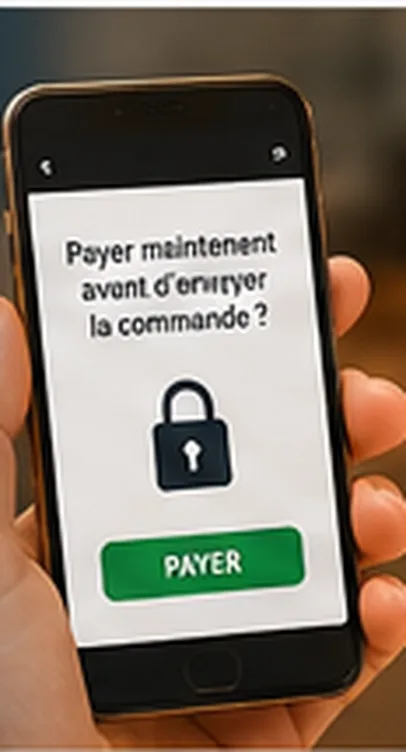 Payment before a QR code order at a restaurant